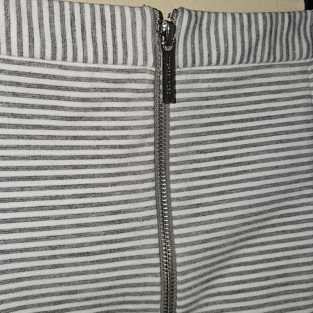 MICHAEL Michael Kors Women's Gray White Striped A-LineStriped Gray Women's Skirt - Picture 3 of 10